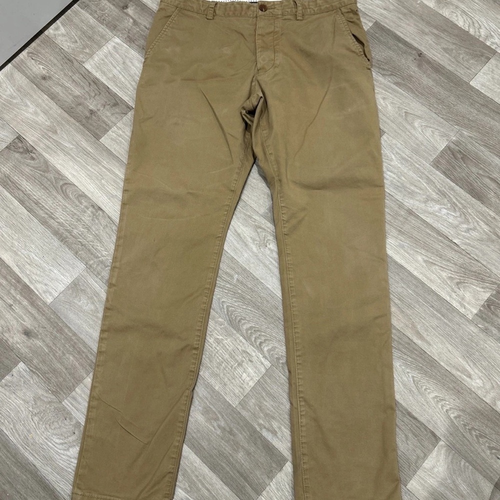 Men's Khaki Straight-Leg Casual Pants